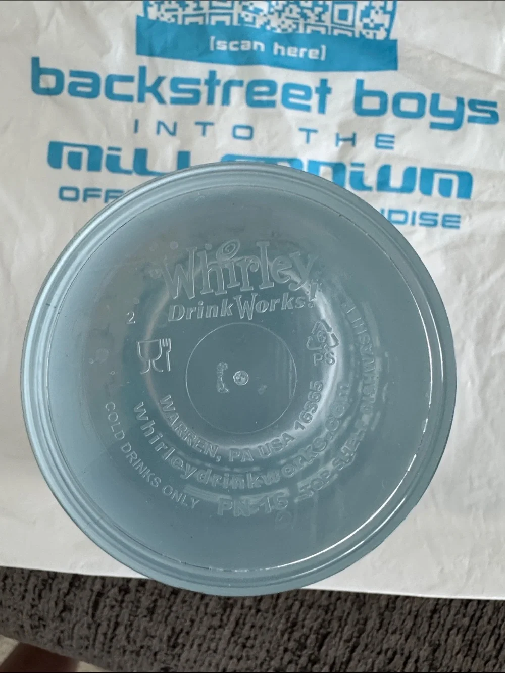 Backstreet Boys Into the Millennium Sphere Las Vegas Plastic Cup and Plastic Bag